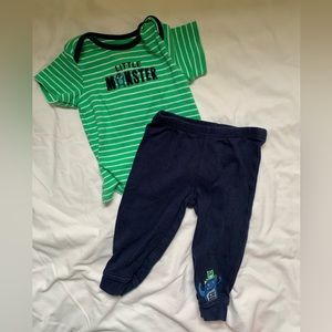 Carter’s 9 month little monster pants and T-shirt set